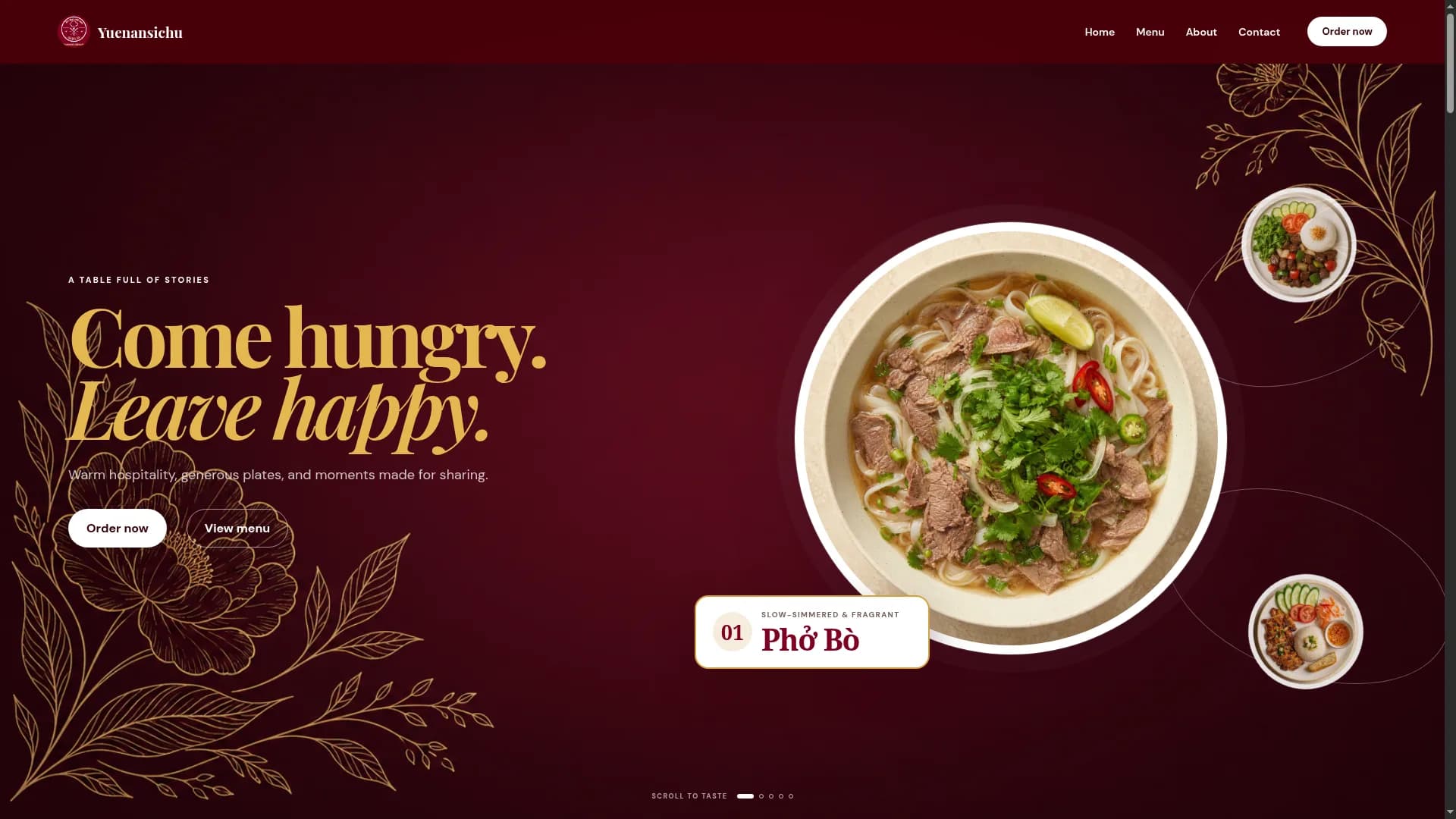 Yuenansichu Restaurant website preview